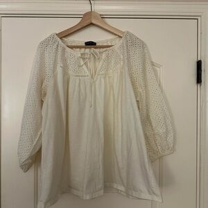 Lane Bryant Cream Eyelet Blouse Size 18/20